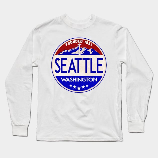 Seattle Washington Mount Rainier National Park Long Sleeve T-Shirt by TravelTime